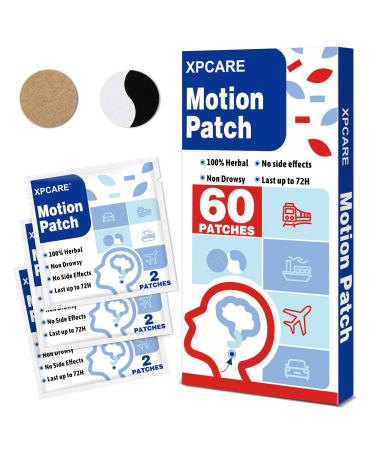 XPCARE 60 Count Motion Sickness Patches - Sea Sickness Patch Motion Sickness Patch Behind Ear for Car/Sea/Air Travel