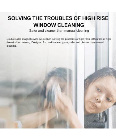 TOPINCN Magnetic Window Cleaner Household Squeegee Handle Double Sided Tool Glass High Level Wiper Plastic Cleaning for Scraping Glass Cleaners - Buy Online on GoSupps.com