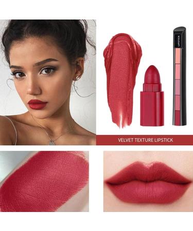 HOUSN Matte Lipstick 5 Colors Lipstick Set Waterproof Matte Velvet Lipstick Non-Stick Cup Lip Makeup Gift Box for Girls and Women - Buy Online on GoSupps.com