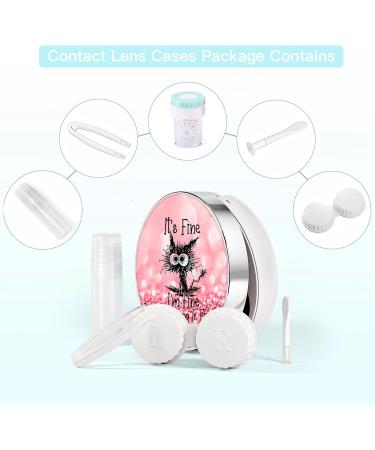 5-in-1 Contact Lens Travel Kit - Portable Cleaner Washer & Accessories | Travel Essential for Daily Use | Black Cat Design - Buy Online on GoSupps.com