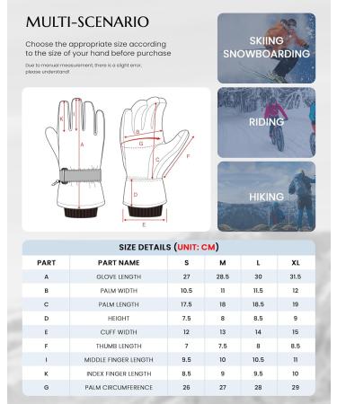 Caracaleap Ski Gloves for Men & Women - Waterproof Windproof Winter Snow Gloves - Black - Buy Online on GoSupps.com