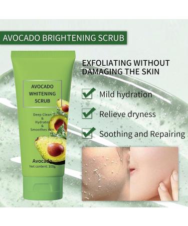 Avocado Body Scrub Exfoliating Face Body Exfoliating Body Scrub Exfoliating and Hydrating Peel Dead Skin Cells and Rejuvenate Skin Facial cleansing scrub 100 g - Buy Online on GoSupps.com