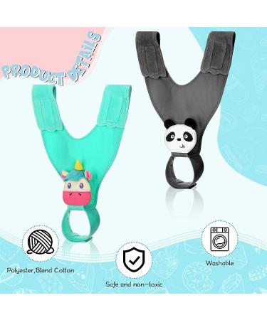 Adjustable Baby Bottle Holder - 2 Pcs Car Seat Feeding Sling with Loop and Hook Tape (Grey/Green Cute Style) - Buy Online on GoSupps.com