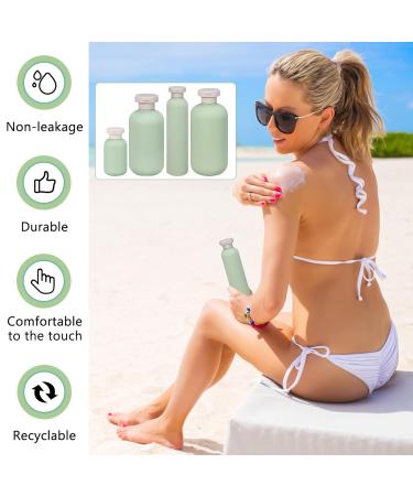 4 Pack Refillable Travel Bottles Set - 100ml/200ml/260ml/300ml Squeeze Containers for Easy Packing - Ideal for International Travel - Buy Online on GoSupps.com