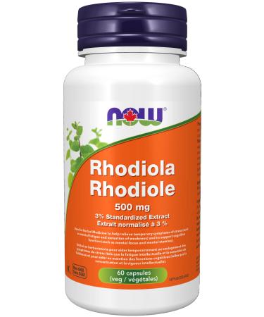NOW Supplements Rhodiola 500mg Capsules 60 Count