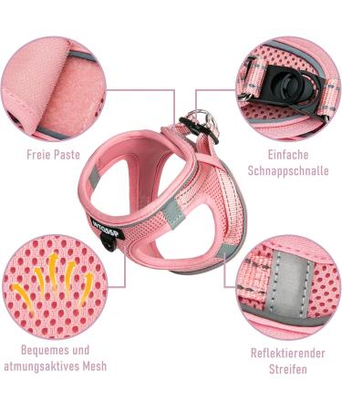 Buy Pink Padded Dog Harness for Small Dogs - Comfortable & Stylish Puppy Harness - Buy Online on GoSupps.com