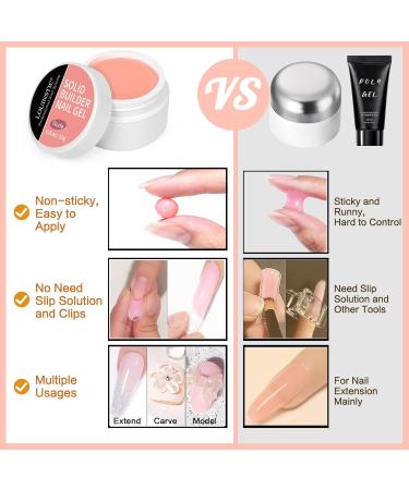 LOUINSTIC Solid Builder Nail Gel 15g | Non-Sticky Nail Glue for Hand Carving & Modeling | Ideal for Nail Art (Nude) - International Shipping - Buy Online on GoSupps.com