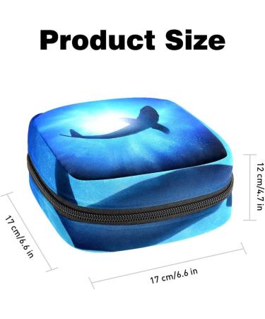 GIAPB Period Bag - Fish Blue Sea Color Sanitary Napkin Storage & Travel Makeup Pouch - Buy Online on GoSupps.com