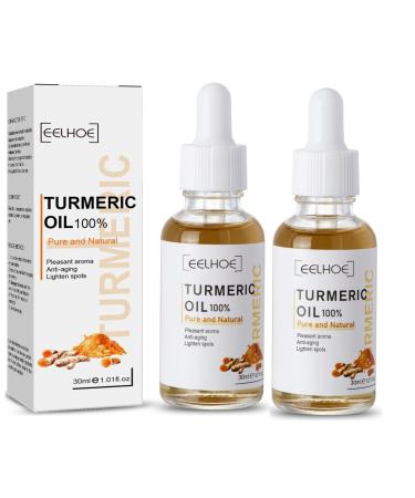 2PCS Turmeric Dark Spot Corrector Serum Oil Turmeric Repair Face Serum Natural Turmeric Skin Dark Spot Skin Care Moisturizing Repair Serum Turmeric Serum for Face & Body(30ml)