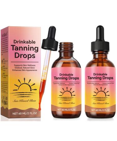 Lot de 2 gouttes bronzantes boire gouttes bronzantes pour le visage et le corps pour augmenter naturellement la m lanine am liorer votre teint de peau pour tous les types de peau