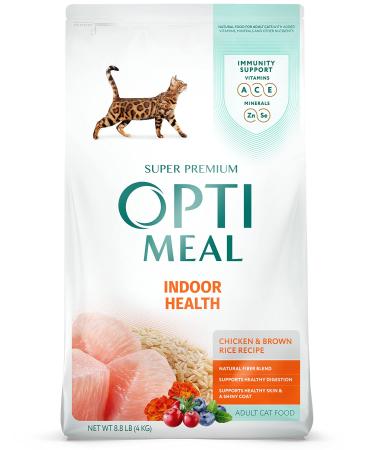 Optimeal Indoor Cat Chicken & Brown Rice Recipe Adult Cat Food - Proudly Ukrainian Chicken&Brown Rice 8.8 lbs