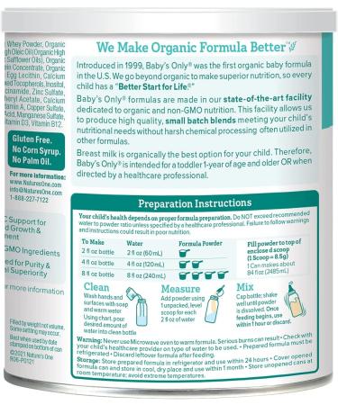 Baby's Only Organic Whey & Dairy Protein Toddler Formula 12.7 Oz (Pack of 6) | Non-GMO | USDA Organic | Clean Label | Tummy Gentle & DHA Enriched - Buy Online on GoSupps.com