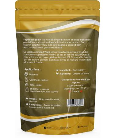 Yogti pure beef gelatin Powder 454 gram 454 g (Pack of 1) - Buy Online on GoSupps.com