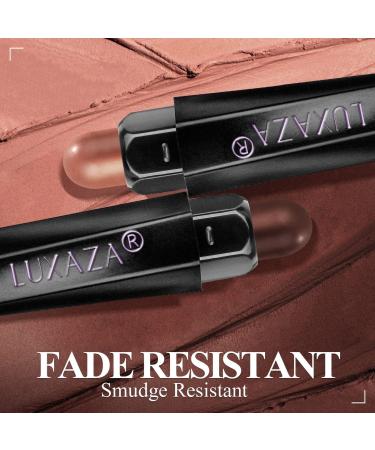 LUXAZA 6 PCS Brown & Neutral Metallic Eyeshadow Stick Set - Matte Creamy Waterproof Eye Brightener & Highlighter Makeup Crayon Set - Buy Online on GoSupps.com
