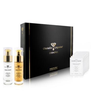 Anti-Aging Gift Set (B06) - Face Serum with Colloidal Gold PVP K30 + Face Mask with Colloidal Gold and Hyaluronic Acid - Free Samples - 2 x 30 ml - Gioiello Liquido