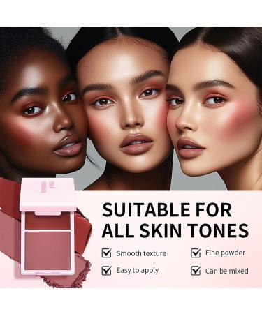Bestvisse 2 in 1 Cream and Powder Blush Palette Compact Makeup for Long-Lasting Natural Color and Smooth Application - Buy Online on GoSupps.com