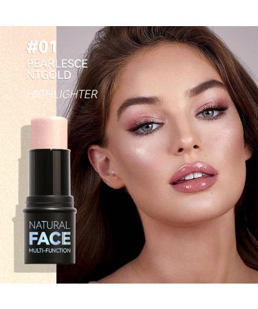 3pcs Contour Highlighter Blush Sticks Set - Long Lasting Waterproof Face Makeup - Bronzer Contour & Shimmer Highlighter Cream Blush Stick - Black Package - 1.00g - Buy Online on GoSupps.com