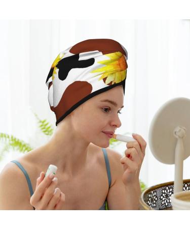Buy Cow Print Sunflower Microfiber Hair Towel - Soft Super Absorbent Quick Dry for All Hair Types - Ideal for Women - Buy Online on GoSupps.com