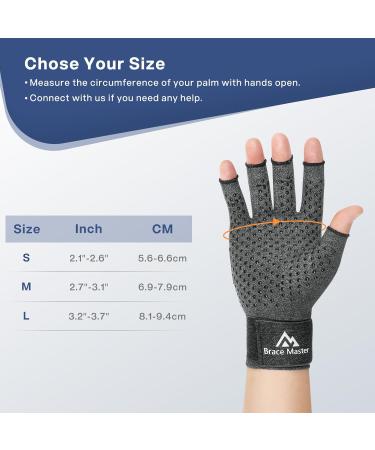 Brace Master Arthritis Compression Gloves - 2 Pairs for Men & Women | Relief for Rheumatoid Osteoarthritis & Carpal Tunnel Pain | Anti-Slip Design | Large Size - Buy Online on GoSupps.com
