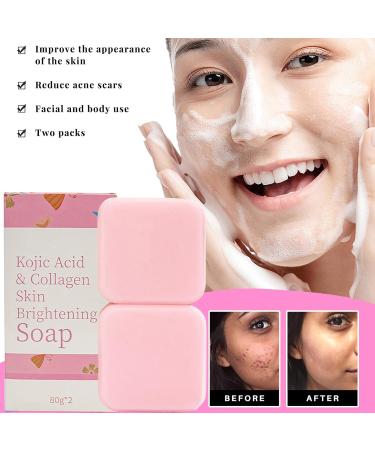 Kojic Acid Soap for Dark Spots - Natural Face Bar, Collagen Boost, Moisturize, Oil Control - Even Skin Tone - Buy Online on GoSupps.com