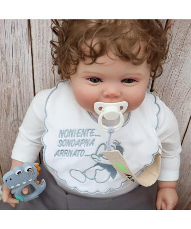 Personalized Name Pacifier Clip (2 Pack) - Custom Cotton Paci Holder Leash for Baby - Binky Clips with Name - Gray+Beige - Buy Online on GoSupps.com