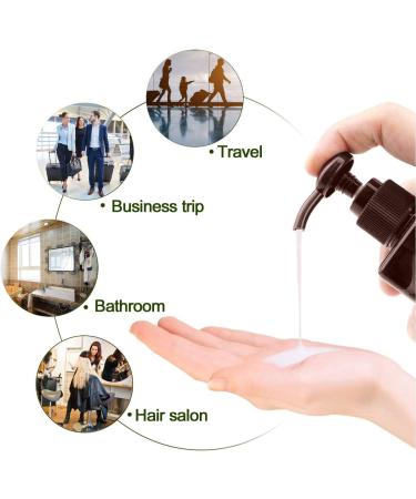 Alledomain 2PCs 250ml Refillable Lotion Pump Dispenser Bottles - Brown Plastic Shampoo & Liquid Storage Containers - Buy Online on GoSupps.com