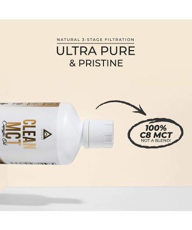 LevelUp Pure C8 MCT Oil - Keto Energy & Focus Supplement - 100 Caprylic Medium Chain Triglycerides 32 oz - Ketogenic Coffee Boost - Weight Management Support - Buy Online on GoSupps.com