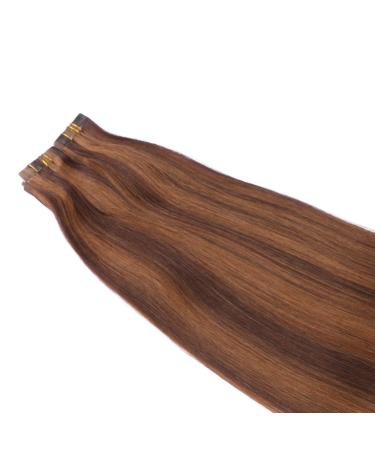 Tape-In Hair Extensions #4/30 Mix - 40cm - 100% Remy Real Hair - 30 Adhesive Tresses by Novon - 2.5g Each - Buy Online on GoSupps.com