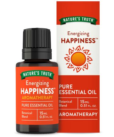 Nature's Truth Happiness Essential Oil | 15 mL | for Diffusers and Aromatherapy | Pure Plant Based Non-GMO & Gluten Free 0.51 Fl Oz (Pack of 1)