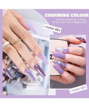 Mobray 6 Colours Gel Nail Polish Grape Purple Set Violet Glitter U V Gel Polish 8ml/pc Soak Off U V LED Nail Lamp Gel Nail Kit - Buy Online on GoSupps.com