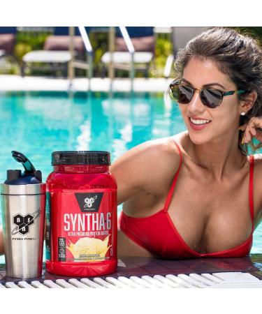 BSN Syntha-6 Ultra Premium Strawberry Milkshake Protein Powder 2.91 lbs | Best Muscle Recovery - Buy Online on GoSupps.com