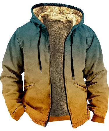 Shop Hanxiulin Oversized Fleece Jacket for Men | Plush Hoodie & Warm Bomber Coat | Winter Outerwear in XL Orange - Buy Online on GoSupps.com