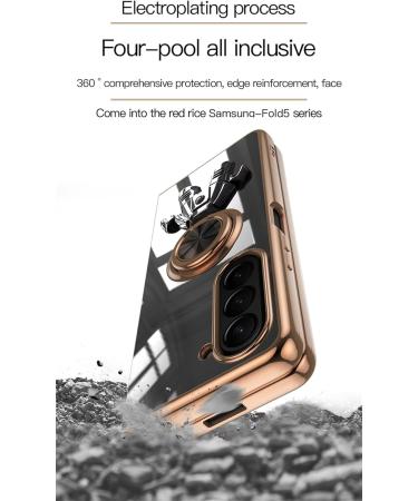 Buy Tivenfezk Nadoli for Samsung Galaxy Z Fold 5 - Ultra Thin Astronaut Hidden Stand Shell 360 Ring Scratch-Resistant Silicone Cover - Buy Online on GoSupps.com