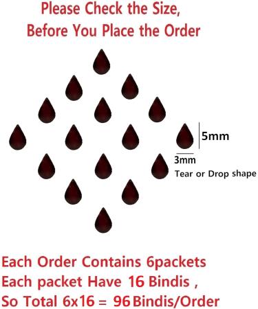 Shop Vama Fashions Tear Drop Small Velvet Tilak Bindi - Maroon Bindis for Women | International Shipping Available - Buy Online on GoSupps.com