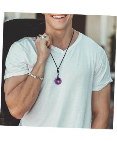 Clispeed 2St Amethyst Necklace with Safety Buckle | Crystal Coin Jewelry for Men & Women - International Shipping - Buy Online on GoSupps.com
