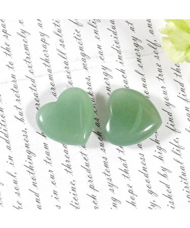 Soulful Healing Green Aventurine Crystal Heart Pocket Stones - 20mm (2pcs) for Reiki, Meditation, and Stress Relief - Buy Online on GoSupps.com