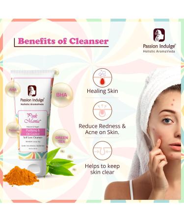 Passion Indulge Pink Mania Face Cleanser 100ml | Oil Control & Purifying with Green Tea & Turmeric | Reduces Blemishes & Redness | For All Skin Types - Buy Online on GoSupps.com