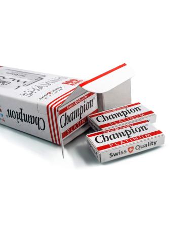100 Champion Platinum Double Edge Razor Blades - Smooth Shaving for Men | 1 Year Supply of Safety Razor Blades - Buy Online on GoSupps.com