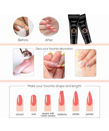Poly Nail Gel Kit - 14 Color 15ml Builder Gel Set for Nail Extensions - Rose Pink Series - Ideal Gift for Women - Buy Online on GoSupps.com