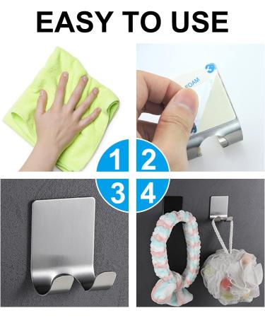 Funincrea 2-Pack Shaver Holder - Multi-Purpose Self-Adhesive Stainless Steel Hooks for Shower Kitchen & Bathroom - Black - Buy Online on GoSupps.com