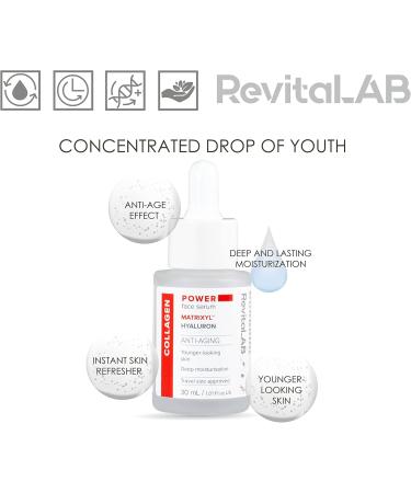 RevitaLAB Power Face Serum with Collagen and Matrixyl A concentrated product specially formulated to provide effective skin care against the signs of aging - Buy Online on GoSupps.com