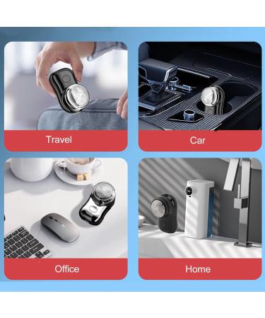 Men's Electric Travel Shaver - Mini Waterproof Rotary Shaver & Beard Trimmer | Cordless USB-C Rechargeable | Perfect for Travel - Electroplated Black - Buy Online on GoSupps.com