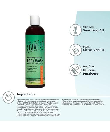 Seaweed Bath Co. Citrus Vanilla Hydrating Body Wash 12 fl oz - Refresh & Moisturize - Buy Online on GoSupps.com