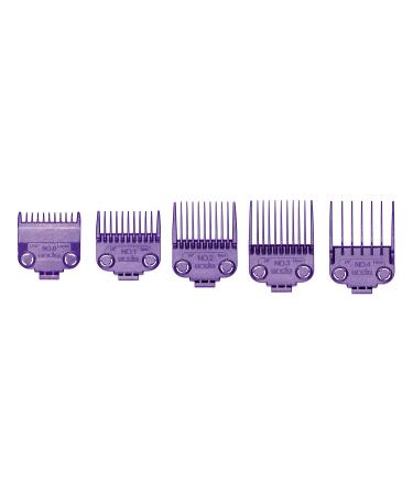 Andis 01410 Professional Master Clipper Guards - Small Dual Magnet Comb Set, Purple (Set of 5) - Fits MBA, MC-2, ML, PM, PM-4 - Waterproof - Buy Online on GoSupps.com