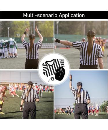Women's Referee Necessities Bundle: V-Neck Striped Jersey, Umpire Hat, Stainless Steel Whistle - Buy Online on GoSupps.com