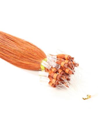 Hair2Heart 200 x 0.5g Real Hair Microring Loop Extensions - 60cm Straight - #350 Copper Red - Premium Quality Hair Extensions for International Shipping - Buy Online on GoSupps.com
