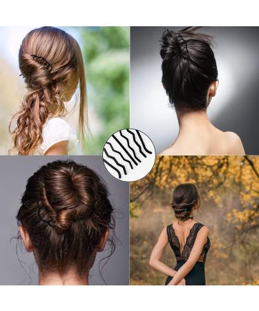 6-Piece Metal Hair Comb Clips for Updo Bun - Black Hair Accessories for Women - Buy Online on GoSupps.com