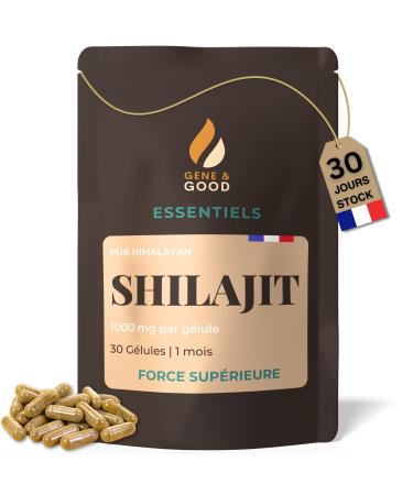 Gene & Good Shilajit Gelule 30 G lules | Shilajit Pure Himalaya Bio 1000mg Pur Himalayen de Haute Qualit | Soutient les Fonctions Cognitives 30 unit (Lot de 1)