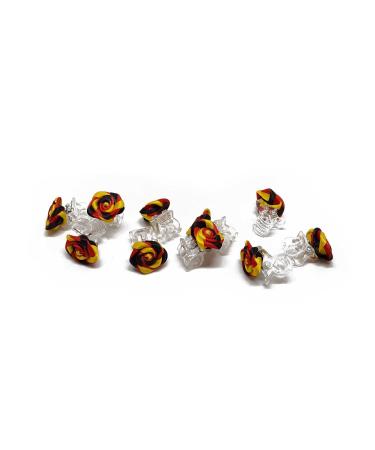10 x roses on hair clip - bridal hair accessories - rose hair clips - DE-FAN 10 pieces (1 pack) De-fan
