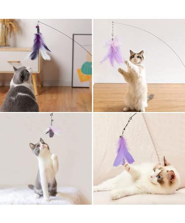 Jetczo Cat Wand Toy - Feather Replacements with Bells for Interactive Exercise - 6 Piece Set - Buy Online on GoSupps.com